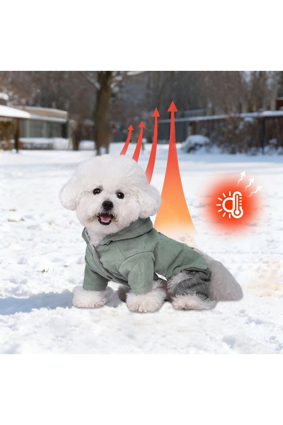 Insulated Winter Hooded Jacket For Dogs Windproof Cold Weather Outdoor Cozy Lined Protective Apparel