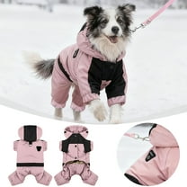 Insulated Winter Hooded Snowsuit Full Body Coverage Four Legs Adjustable Warm Jacket For Small Dogs Outdoor Adventures