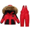 thumbnail image 1 of Insulated Winter Snowsuit For Girls Ski Bib Overalls With Jacket Outdoor Cold Weather Play Set, 1 of 5