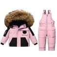 thumbnail image 1 of Insulated Winter Snowsuit For Girls Ski Bib Overalls With Jacket Outdoor Cold Weather Play Set, 1 of 5