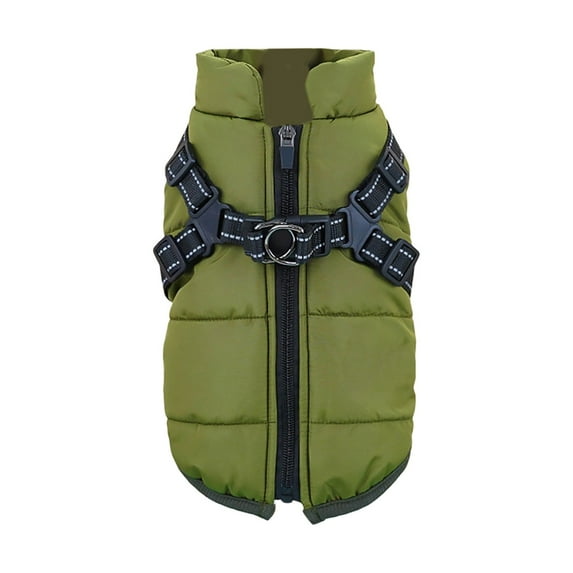 Insulated Winter Vest Jacket With Built In Harness For Dogs And Cats Cold Weather Outdoor Adventure Apparel