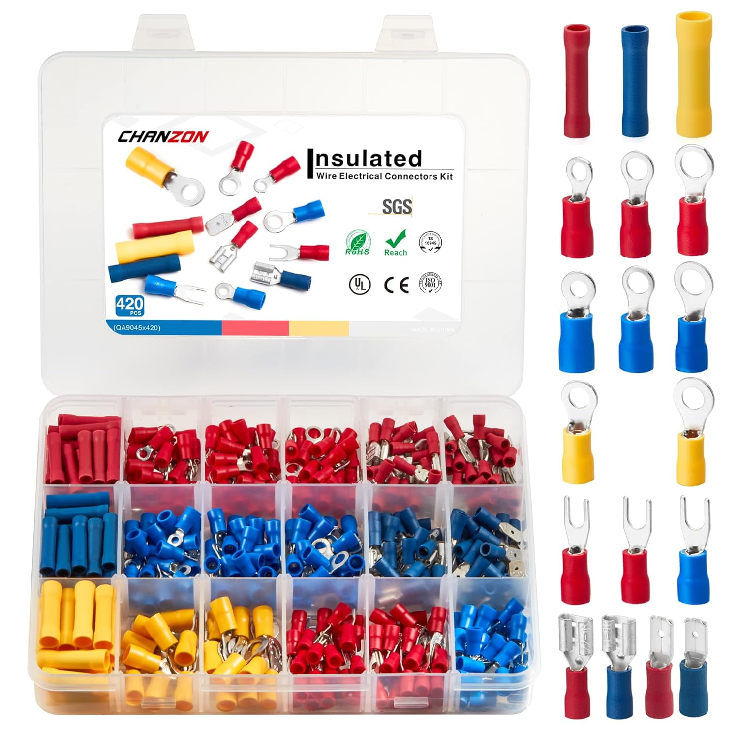 Insulated Wire Connector (Butt Spade Fork Ring) Crimp Terminal Splice