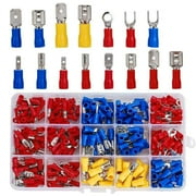 Insulated Wire Electrical Connectors Assortment - Fork, Ring, Spade, Quick Disconnect - Crimp Marine Automotive Cable Terminals