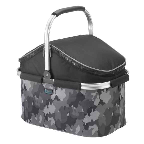 Insulated Zippered Basket W/ Detachable Polyester Fabric In Camo Polyester Fabric
