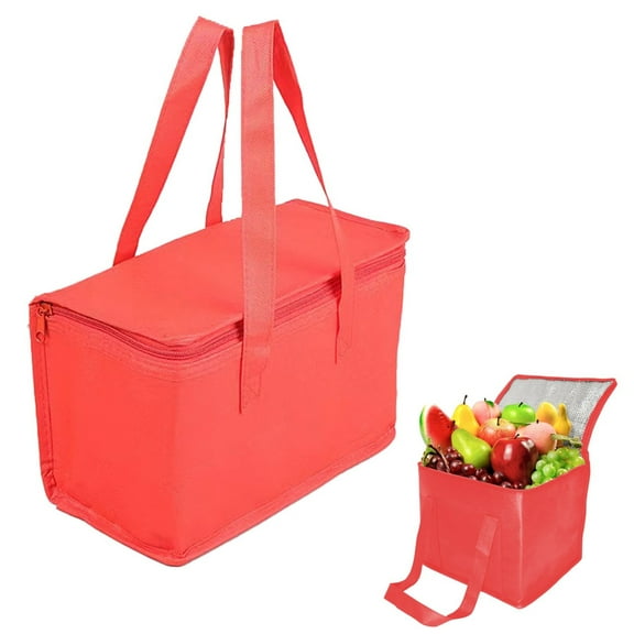 Insulated Zippered Cooler Bag - Dual-Purpose Food Grocery Tote For Outdoor Use With Secure Closure, Leakproof Thermal Bag For Picnics And Travel
