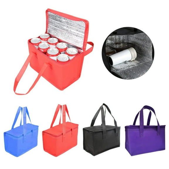 Insulated Zippered Cooler and Food Warmer Bag, for Grocery and Outdoor Use