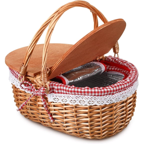 Insulated picnic basket, used for camping outdoors, Easter Valentine's Day birthday gift. Different colors to choose from