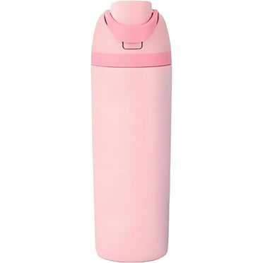 Insulated stainless steel kettle with straw, ideal for sports and travel, BPA-free (pink), Same capacity