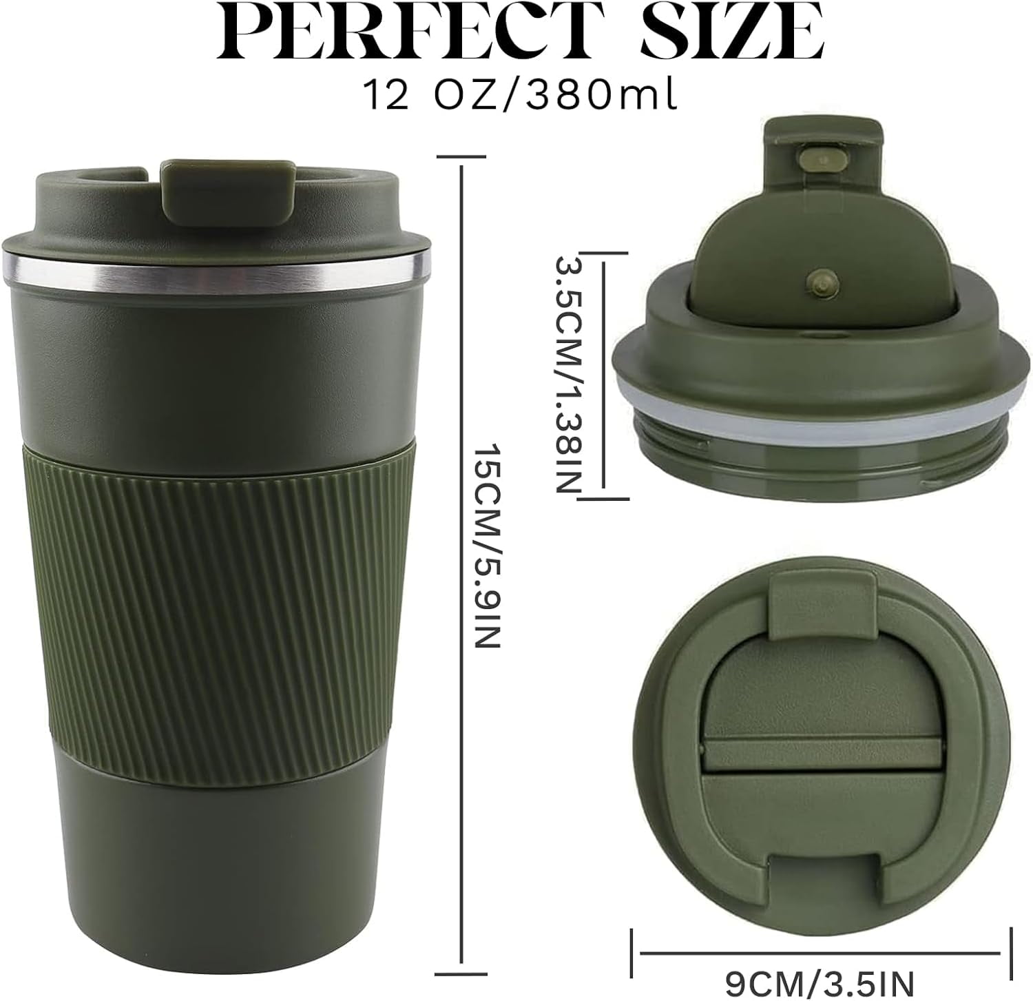 Insulated travel coffee cup, spill proof, leak proof, portable camping ...