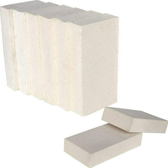 Insulating Firebrick, 2" x 4.5" x 9" IFB Box of 8 Fire Bricks for Fireplaces, Pizza Ovens, Kilns, Forges