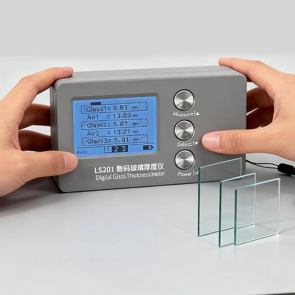 Insulating Glass Thickness Tester, Digital Glass Thickness Gauge, With LCD Screen, Carrying Case, Accuracy: 0.1mm, Range: Glass Thickness 70mm Air Interlayer 45mm, Unilateral Measurement