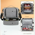 thumbnail image 1 of Insulating Lunch Bag, Waterproof Double Layer Cooler Bag, Bento Meal Box Holder, Large Capacity, Dual Compartment, 3 Layer Heat Insulation, 3 Ways to Carry, Travel Picnic Work Use, 1 of 9
