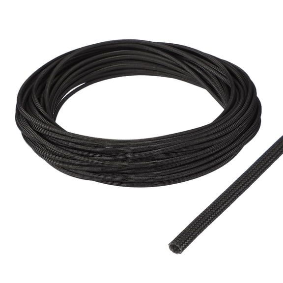 Insulation Cable Protector,2.5mm/0.10 Inch-15m/49 Feet High TEMP Fiberglass Sleeve Black