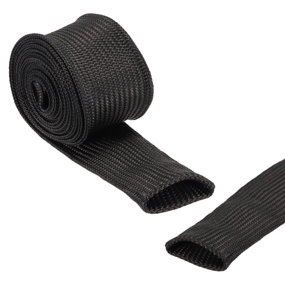 Insulation Cable Protector,25mm/0.98 Inch-1m/3 Feet High TEMP Fiberglass Sleeve Black