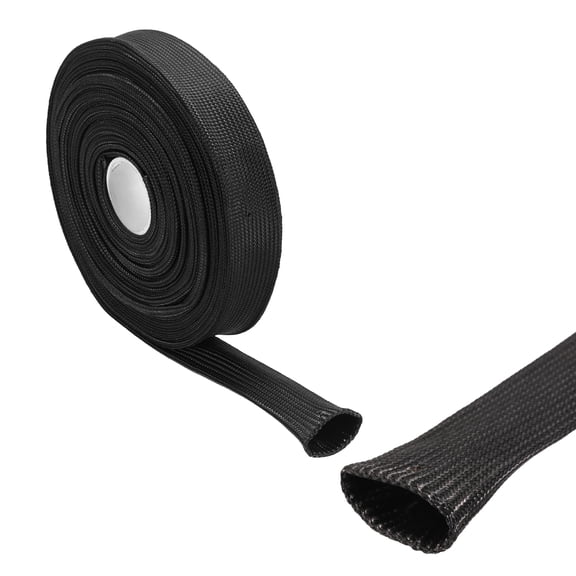 Insulation Cable Protector,15mm/0.59 Inch-10m/33 Feet High TEMP Fiberglass Sleeve Black