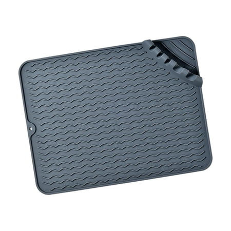 Insulation Dish Drying Mat,Silicone Waterproof 39x40cm Dish & Utensil Draining Board, Drain Pad for Bathroom RV Kitchen