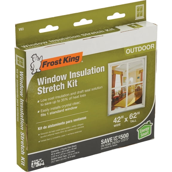 Thermwell Window Insulation Film Kit - Insulate, Clear - 42 in. W x 62 in. L Residential Use, Standard Application