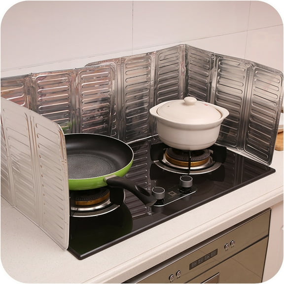 Insulation Kitchen Plate Sheet Cook Cooker Aluminum Insulation Deflector Plate Kitchen,Dining & Bar/ Kitchen Oil-Proof Aluminum Foil Board Stove Oil Shield 33 * 12.8 Inch
