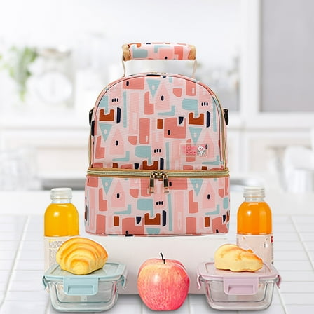 Insulation Milk Bag Backpack, Double-Layer Breast Milk Storage Bag, Fresh-Keeping and Refrigerated Mommy Bag for Breastfeeding, Leak-Proof and Convenient