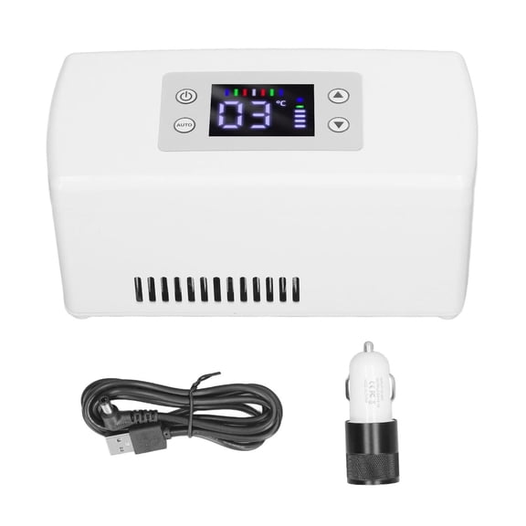 Insulin Cooler Refrigerator 7.9 x 3.7in Rechargeable Constant Temperature LCD Display Diabetic Supplies Refrigerator Breast Milk Cooler, Drug Constant Temperature Refrigerator for Travel