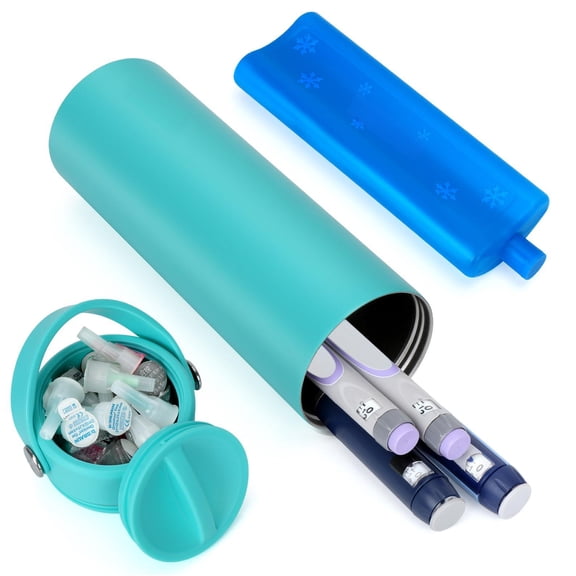 Insulin Cooler Travel Case - 48h Non-electric Bottle With Tsa Approved Ice Pack  Diabetic Medication Pen Vials Refrigerator Carry Portable For 1-5 Epipens