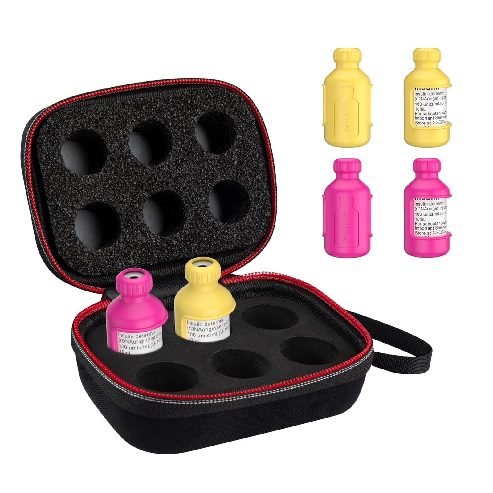 Insulin Holder Fridge Storage Carrying Case with 6 Vial Protective Case, Insulin Vial Organizer