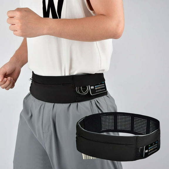 Insulin Pump Belt with Mesh Pouches Easy Viewing, Breathable Insulin Pump Holder with Adjustable Waist Band, No-Buckle Diabetic Pump Sleeping/Running Belt for Men/Women (M:24" - 36")
