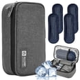 thumbnail image 1 of Insulin Cooler Travel Case, Large Tsa Approved Medication Organizer Bag, 4 Ice Packs, Gray, 9”x4.7”x3.14”, 1 of 6
