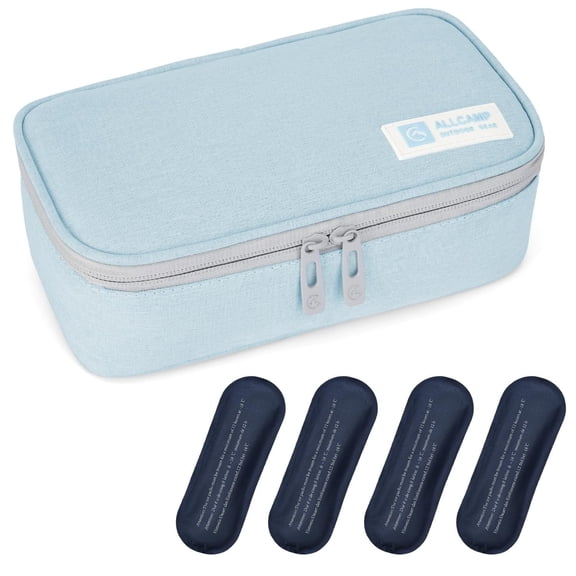 Insulin Travel Cooler Case - Large TSA Approved Medication Bag with 4 Ice Packs