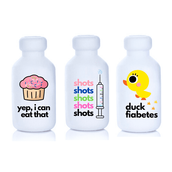 Insulin Vial Protector Case by Vial Safe, Short 10mL Size, DIA-BADASS 3-Pack