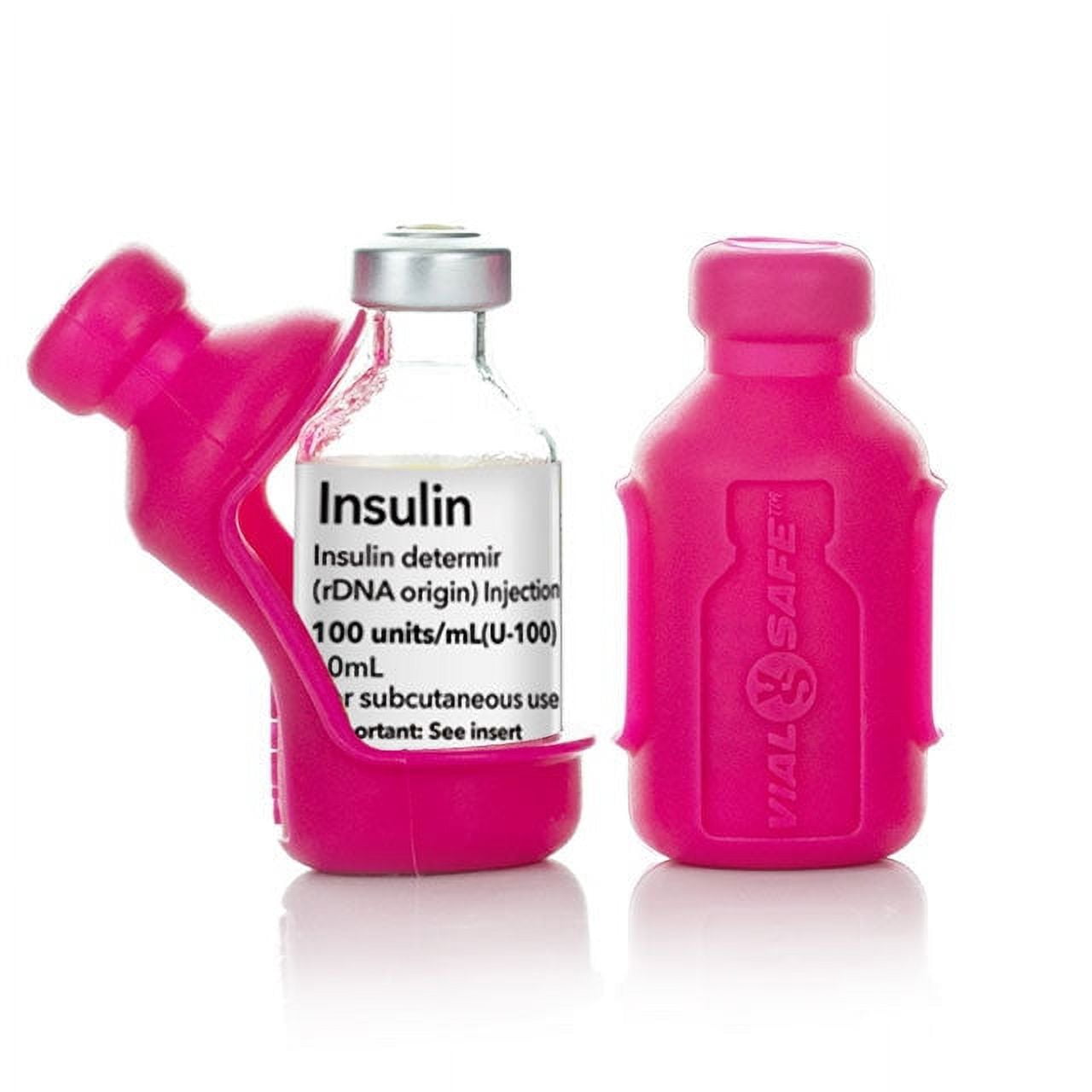 Insulin Vial Protector Case by Vial Safe, Short 10mL Size, Raspberry Sorbet, 2-Pack