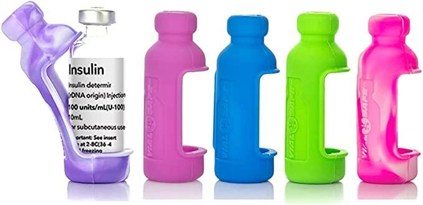Insulin Vial Protector Case by Vial Safe, Tall 10mL Size, Colorful, 5