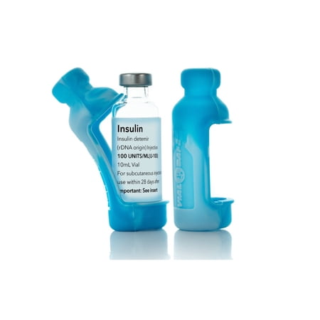 Insulin Vial Protector Case by Vial Safe, Tall 10mL Size, Tie Dye Light Blue, 2-Pack