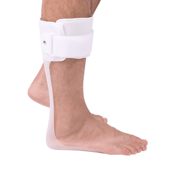 Insunen AFO Drop Foot Brace, Medical Ankle Foot Orthosis, Lightweight Foot Support Stabilizer, Drop Foot Postural Correction Brace for Men and Women (White/M-Right)