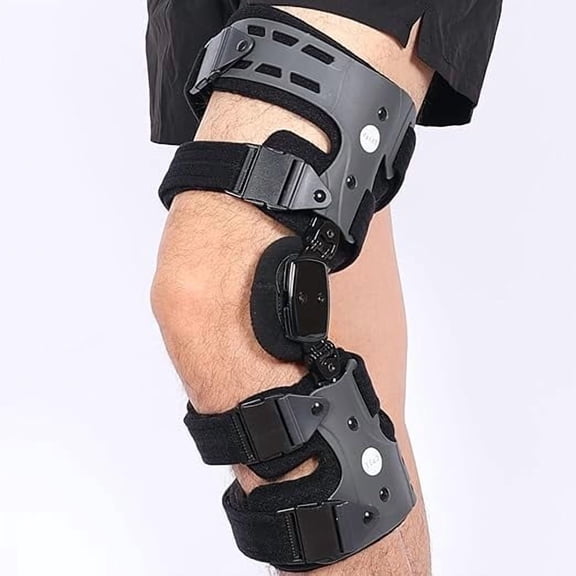 Insunen Elite Dual Adjustment OA Unloader Knee Brace for Osteoarthritis, Arthritis Pain, Cartilage Repair, Bone on Bone Knee Joint Pain,Lateral Degeneration Knee Support (Gray/Right)