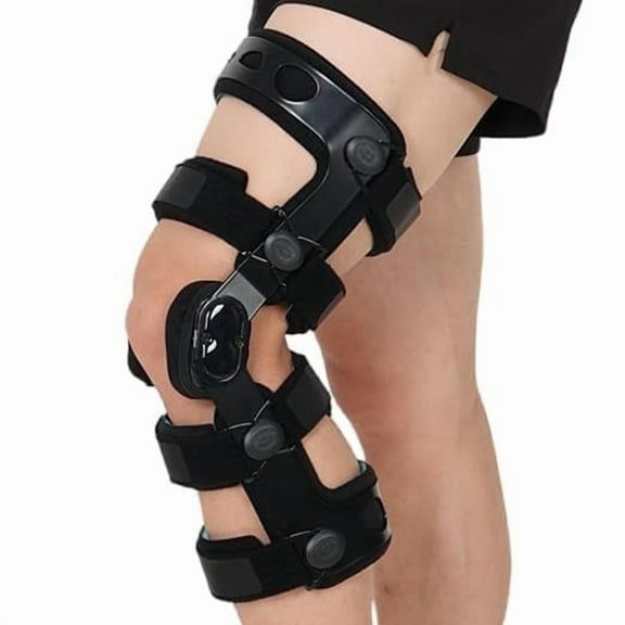 Insunen Functional Knee Brace for ACL MCL PCL Meniscus Ligament Sports Injuries Adjustable Orthopedic Knee Orthosis for Men & Women, M-Left