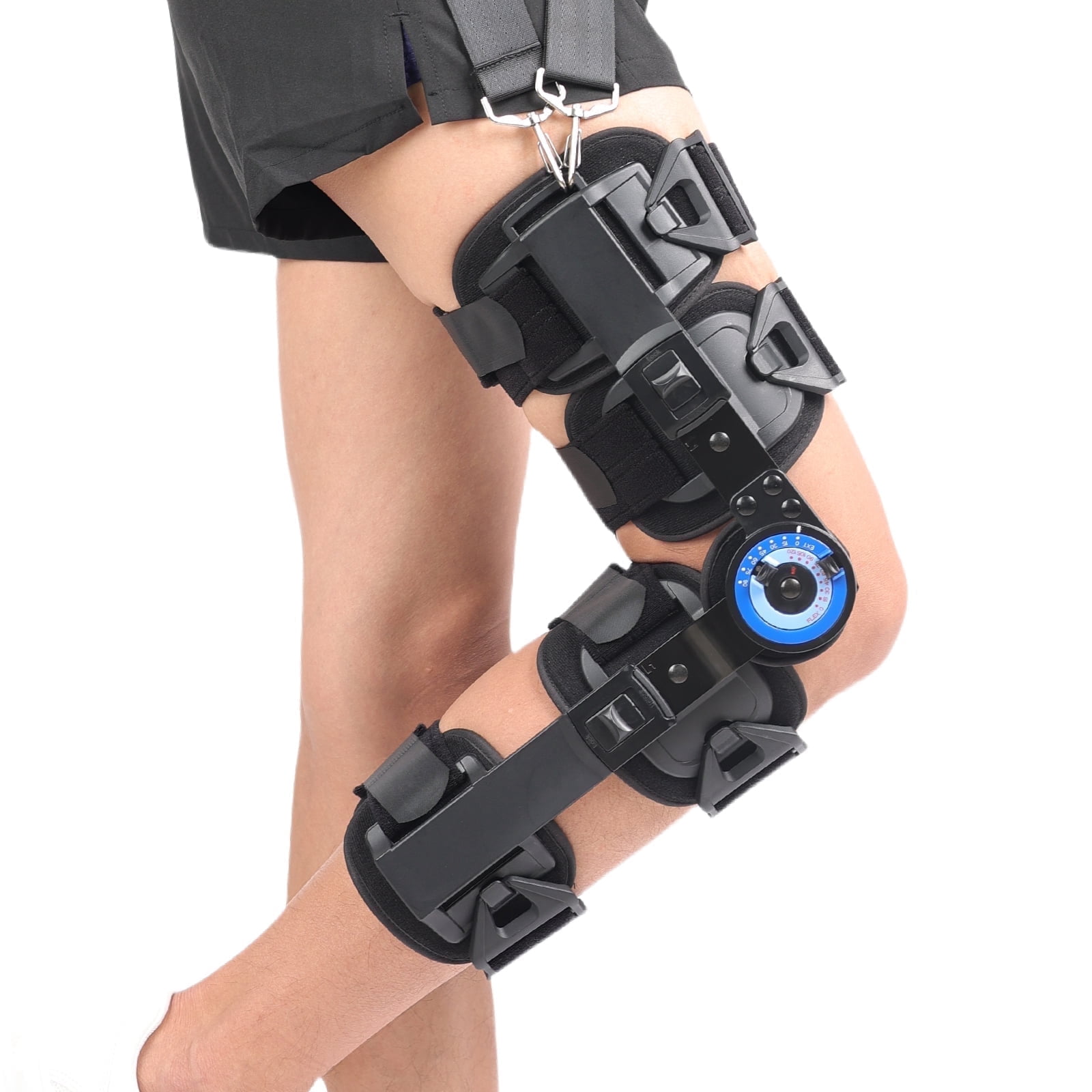 Insunen Hinged ROM Knee Brace, Adjustable Post-Op Knee Brace for ...