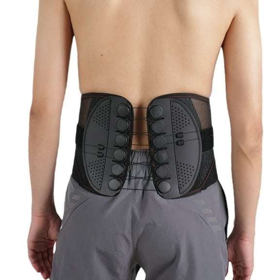 Insunen Lumbar Orthosis for Lower Back Pain, Spine Sport Back Brace for Men & Women (Black/Small)