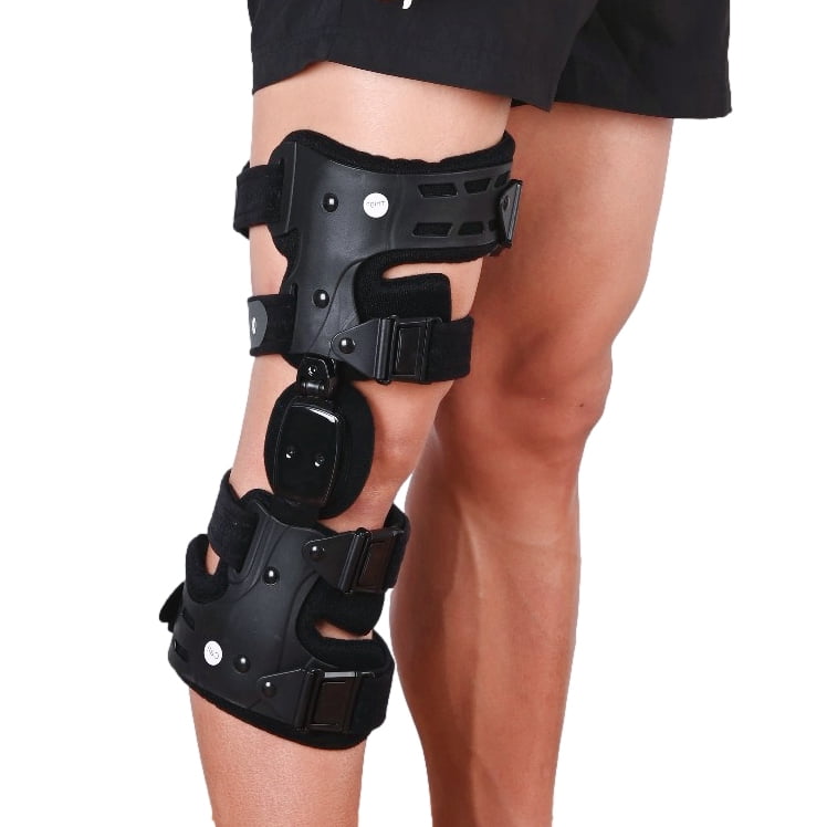 Insunen OA Unloader Knee Brace, Osteoarthritis of the bone on bone Knee Support, Rheumatoid Arthritis, Knee Joint Pain and Degeneration (Black, Right)