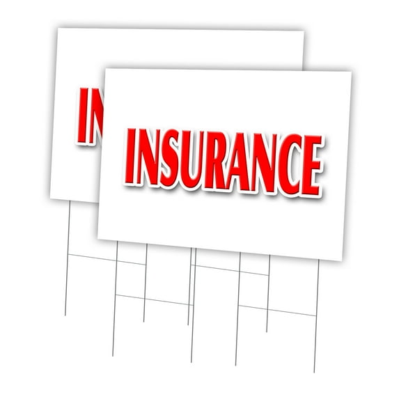Insurance 2 Pack Of 24" x 36" Yard Sign & Stake | Advertise Your Business | Stake Included Image On Front Only | Made in The USA