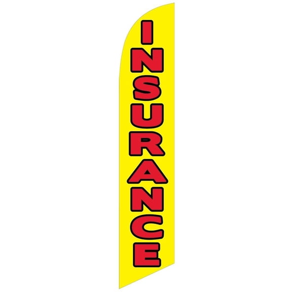 Insurance Advertising Replacement Feather Banner Swooper Flag, red and Yellow Theme