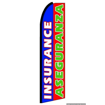 Insurance Aseguranza Swooper Flag (Hardware Not Included) |Advertisement /Business Flags | Feather Flag |