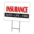 thumbnail image 1 of Insurance Auto Life Fire 24" x 36" Yard Sign & Stake | Advertise Your Business | Stake Included Image On Front Only | Made in The USA, 1 of 3