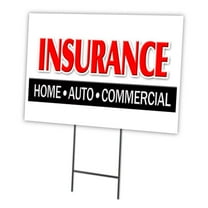 Insurance H&A Commerci 24" x 36" Yard Sign & Stake | Advertise Your Business | Stake Included Double Sided Image | Made in The USA