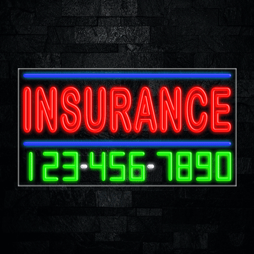 Insurance LED Neon Sign 33"L x 18"H #35074