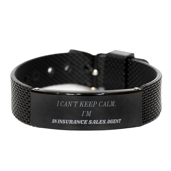 Insurance Sales Agent Black Mesh Bracelet - Confidence and Style for the Working Professional, Graduation and Christmas Gift Idea