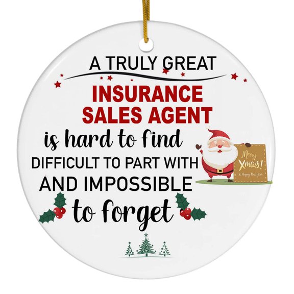 Insurance Sales Agent Christmas Ornament, Professional Job Holiday Keepsake