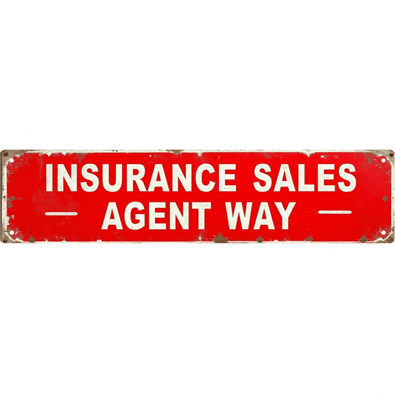 Insurance Sales Agent Way Metal Sign 16*4 Inches "INSURANCE SALES AGENT WAY" Insurance Professional Decor