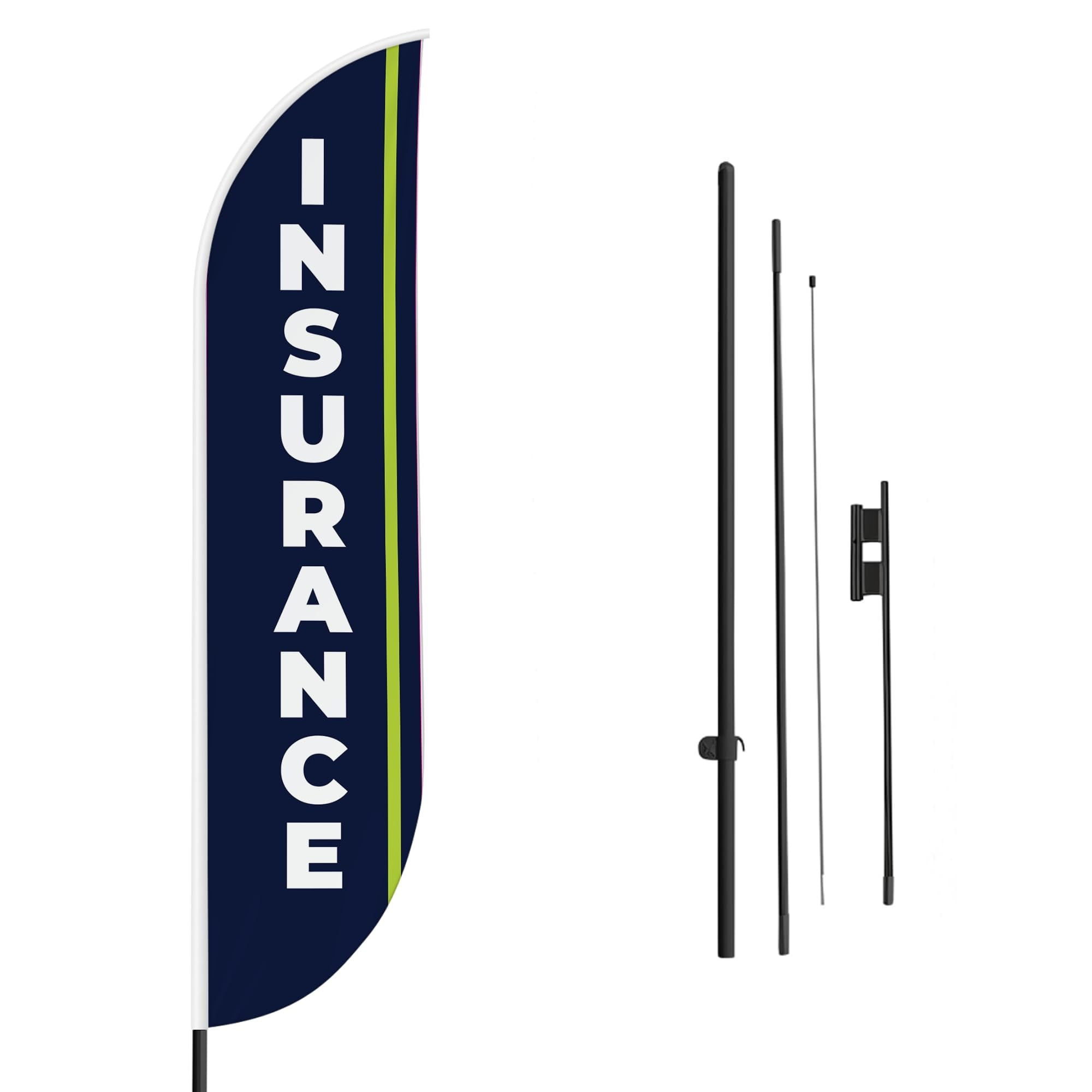 Insurance Sign feather flag Pole Mount for Outdoor by Mavis Print | 15 ...