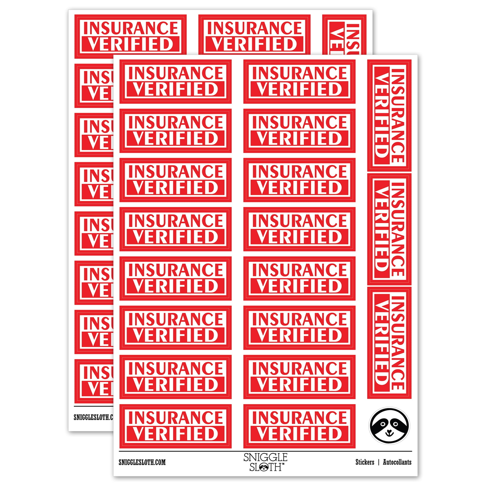 Insurance Verified Sticker Set - Red - Gloss Finish - 2.00